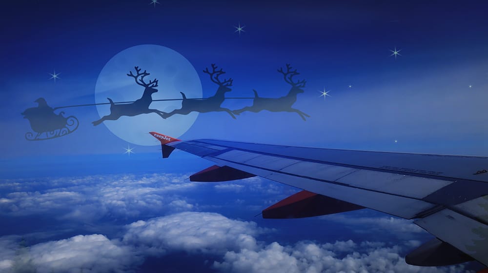 "Was that Santa Claus I saw or an easyjet flight to Lisbon?"