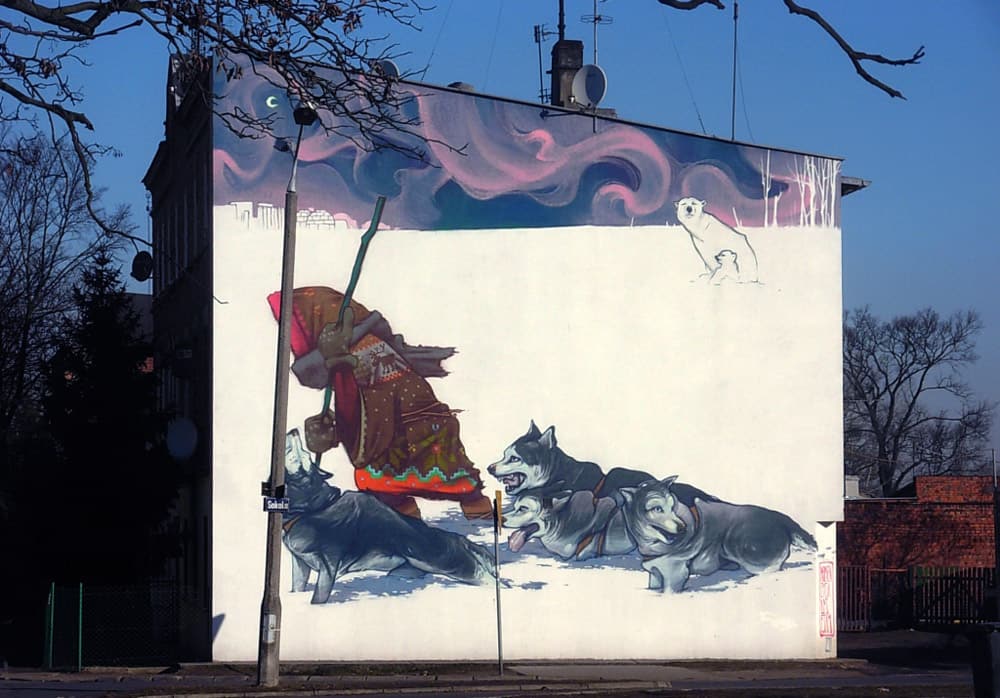 The Eskimo, a mural in the Wzgórze Wolności district south of the Brda River © Pit1233 [CC0], via Wikimedia Commons