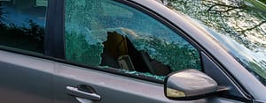 Theft from Rental Cars Broken front car window glass