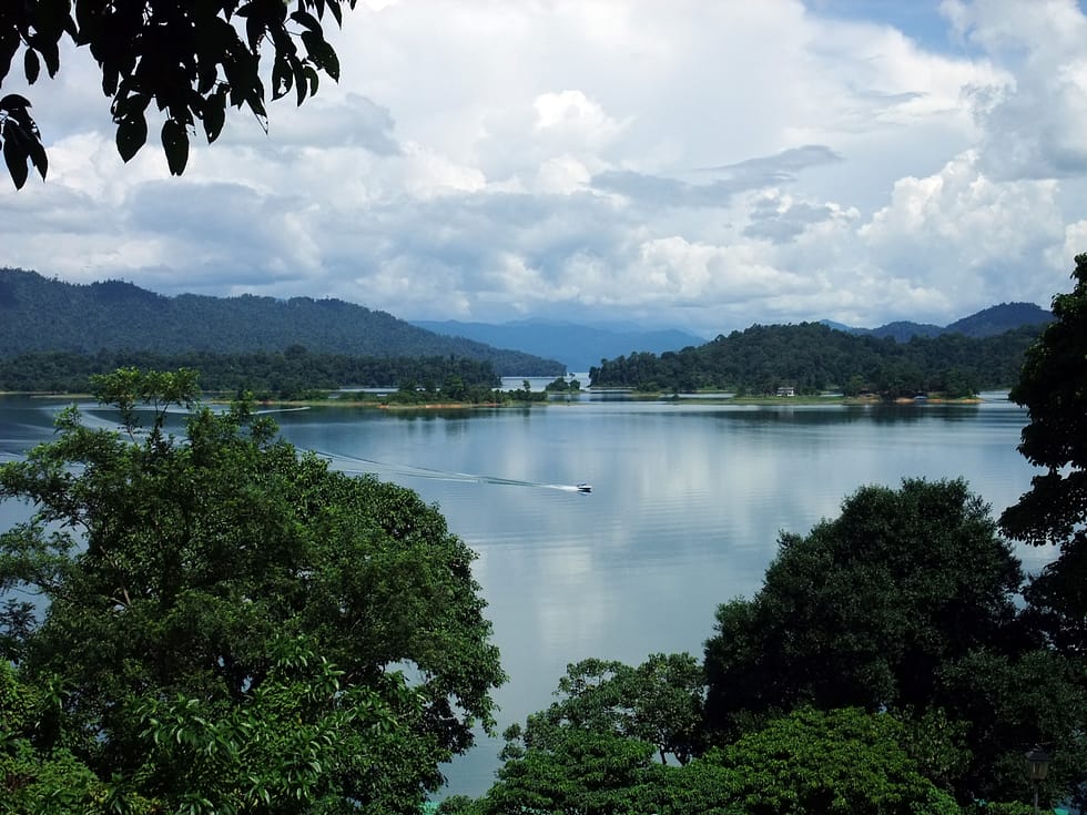 Kayaking on Lake Kenyir - a vast lake with many inlets